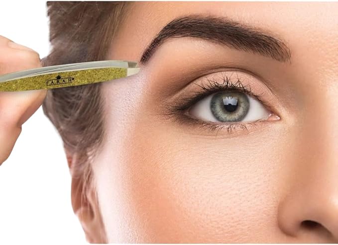 F.A.R.A.H Z-Tweeze Professional Stainless Steel Dual Ended Precision Tweezers- Gold Collection (Sandstone)