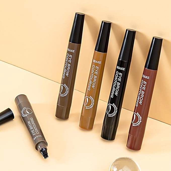 Eyebrow Ink Pencil by Brow Stylist -Micro 4 Point Brow Pen Lift & Snatch Eyebrow Pen Kits,Long-Lasting Waterproof Natural Eyebrow Hair (B-1Pc 03# Black brown)