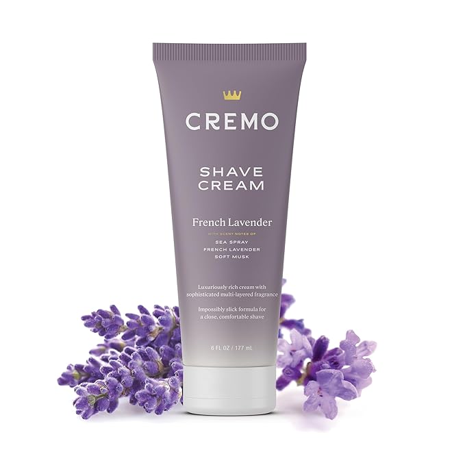 Cremo French Lavender Moisturizing Shave Cream, Astonishingly Superior Ultra-Slick Shaving Cream for Women Fights Nicks, Cuts and Razor Burn, 6 Fl Oz