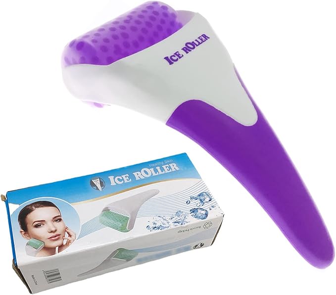 Ice Roller for Face,Cold Facial Massager for Eye Puffiness,Skin Care Tools for Migraine Relief and Blood Circulation (Purple)