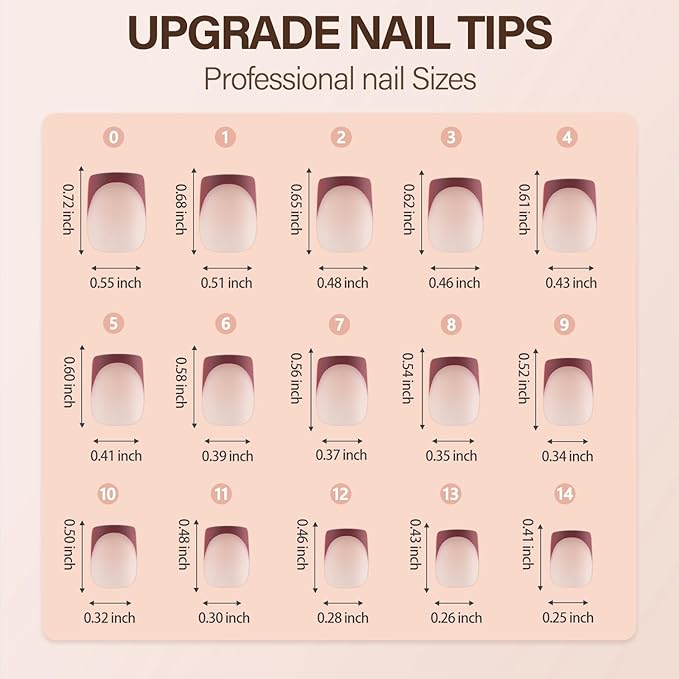 300Pcs French Gel Nail Tips, Vansiho Short Square Nail Tips, Pre-French Tips Press on Nails, Acrylic Fake Nails for Nail Art DIY 15 Sizes