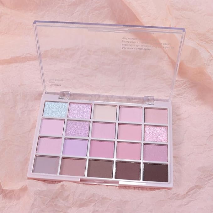 20Colors Light Purple Pink Nude Basics Matte Eyeshadow Palette,Eye Shadow Travel Makeup Palette all in one Long Lasting Waterproof Ultra-Blendable,Great for Travel Gift Kit