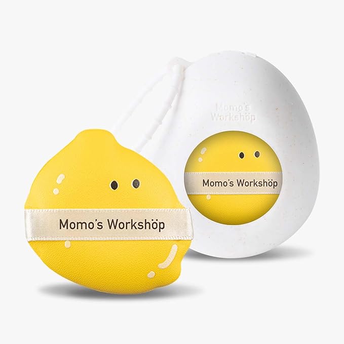 Lemon Makeup Sponge Set,Cosmetic Foundation Sponges, Dual-Textured for Wet/Dry Use, Pointed Tip for Detail Work, Halloween Makeup Sponge for Face,2pcs L+S Size Beauty Puff & Storage Case