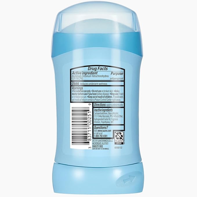 Suave Antiperspirant Deodorant for Women, Coconut Kiss 2-Pack – Anti-Staining Invisible Solid Sticks, Talc-Free, 1.2 Oz Ea