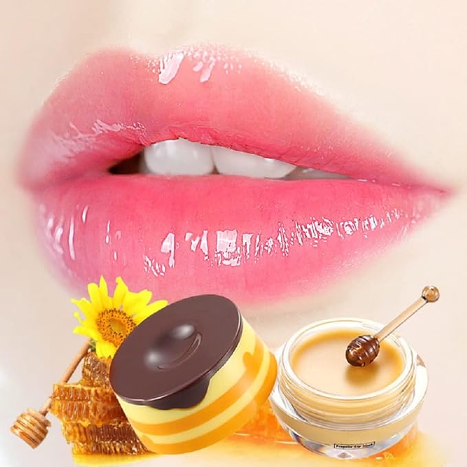 4Pcs Bee Lip Balm Honey Pot,Honey Lines