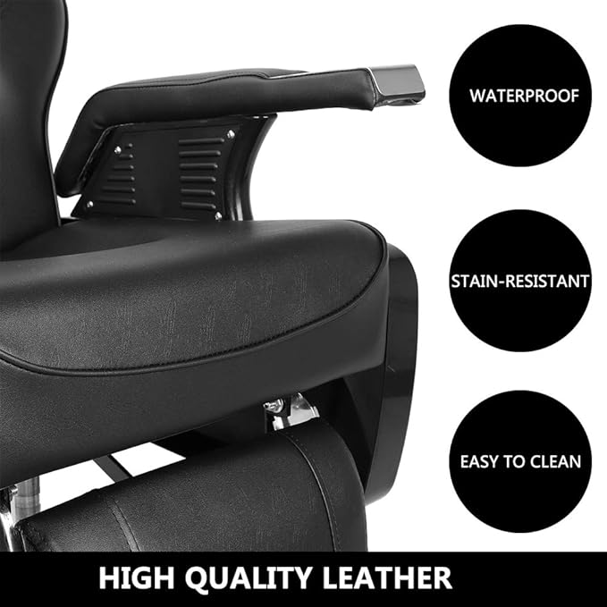 OmySalon All Purpose Hydraulic Barber Chair Recline 360 Degree Swivel Height Adjustable Heavy Duty Hairdresser Chair Beauty Salon Spa Tattoo Styling Equipment