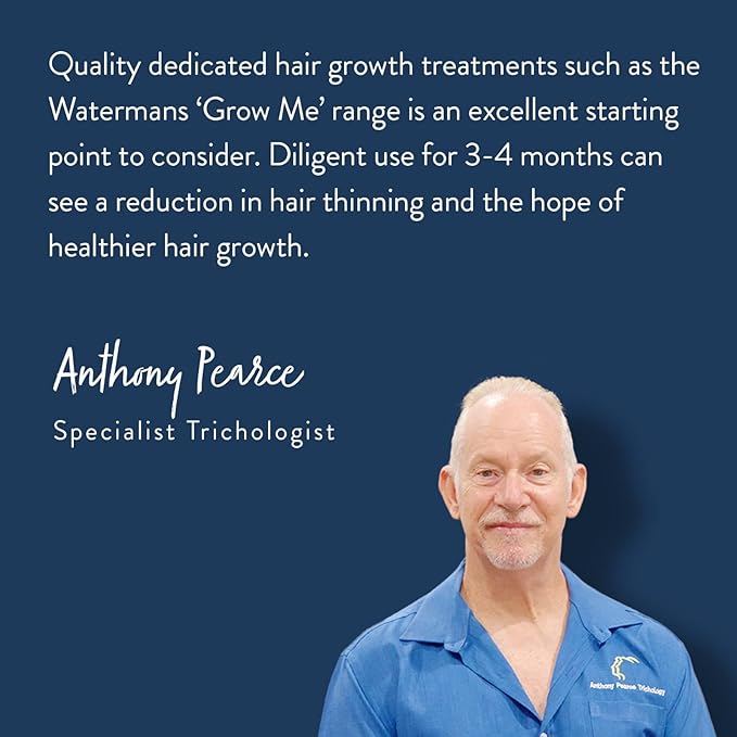 Watermans Shampoo Biotin, Rosemary, Caffeine, Niacinamide, Argan Oil for Thinning Hair, Natural Volumizing for Fine Hair, Hair Growth & Hair Loss with Nutrient-Rich Natural Ingredients 8.45 fl oz