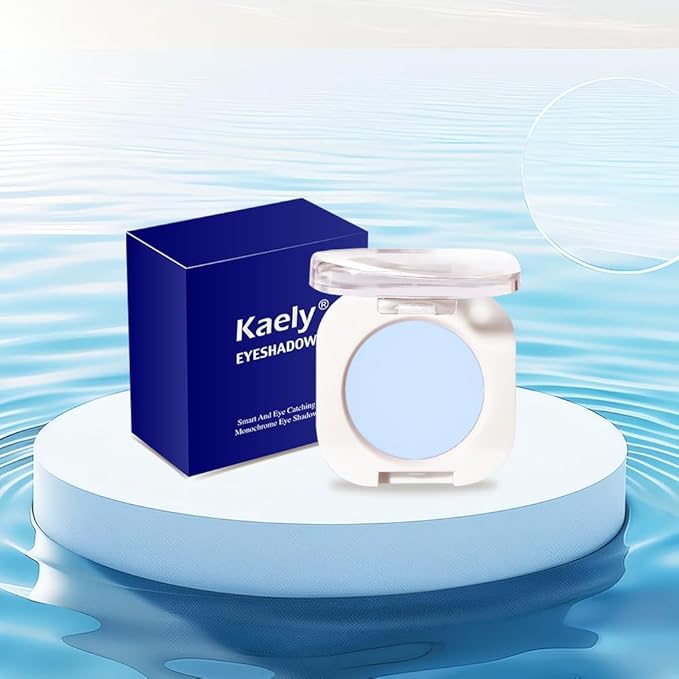 Light Blue Matte Single Eyeshadow, Lightweight Blendable Mini Eye Shadow for Older Women, Monochrome Eyeshadow Palette Makeup Pigmented Waterproof, Vegan & Cruelty-Free, 22