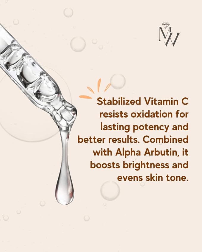 Vitamin C Face Serum – Brightening Serum with Alpha Arbutin – Antioxidant Treatment for Uneven Skin Tone and Radiant Glow – 1 Fl Oz