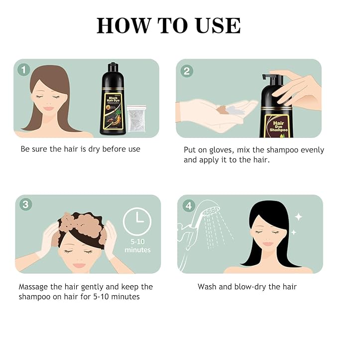 Cherry Brown Hair Dye Shampoo 3 in 1,Hair Color Shampoo Works in Minutes,Brown Hair Shampoo & Shampoo Para Pintar el Cabello