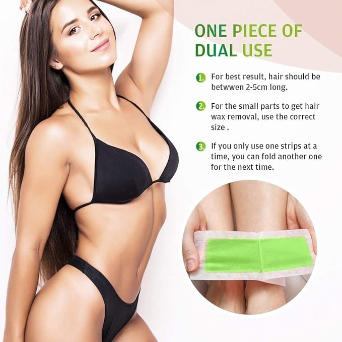 Wax Strips for Hair Removal: 80 Waxing Strips - Hair Removal Wax - Brazilian Wax Kit for Women - At Home Waxing Kit for Women - Body Legs Arms Chest Back Bikini - Bikini Hair Removal - 3 Sizes