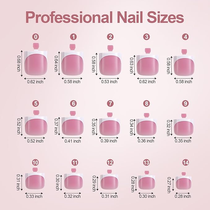 Misssix French Tip Press on Toe Nails, French Square Toe Nail Tips, Soft Gel False Toenail, Acrylic Soak off Fake Toe Nails for Women Nail Art DIY 15 Sizes