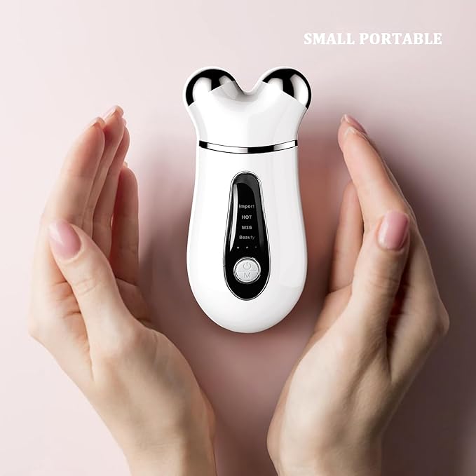 Microcurrent Face Device, USB Microcurrent Facial Shaping Tool for Facial Wrinkle Removal and Anti-Aging,Mini Microcurrent Face Lift Device for Face Lifting and Facial Sculpting (White)