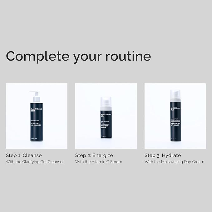 Nordisk Element Men’s Moisturizing Day Cream with Hyaluronic Acid & Rowan Berry Extract Deep Hydration Lightweight Vegan Non Greasy Face Moisturizer Paraben Free Sulfate Free Clean Ingredients 1.7oz