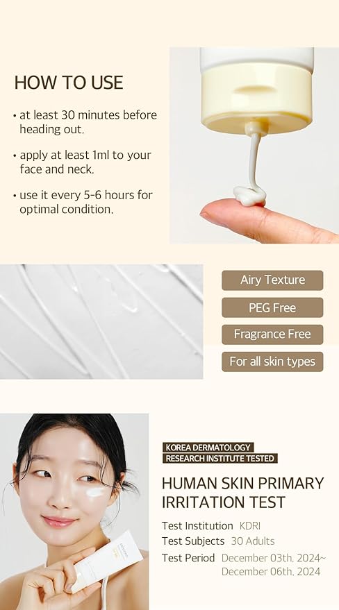 mixsoon Bean Sunscreen-Lightweight Airy Texture SPF 50 Face Sunscreen, No White Cast, Non-Sticky 50ml / 1.69 fl.oz. Korean Glass Skin Care