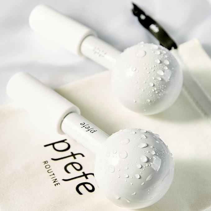 Pfefe Ice Globes for Face & Eyes, Unbreakable Stainless Steel Cryo Sticks for Beauty Routines, Facials Cold Roller Cooling Globes for Puffiness, Wrinkles, Dark Circles, Headaches
