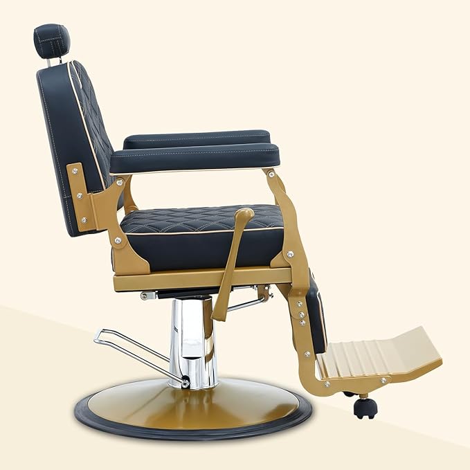 Barber Chair Hair Salon Chair,Heavy Duty 700 LBS, for Hair Stylist Barber Beauty Tattoo Massage(Gold)