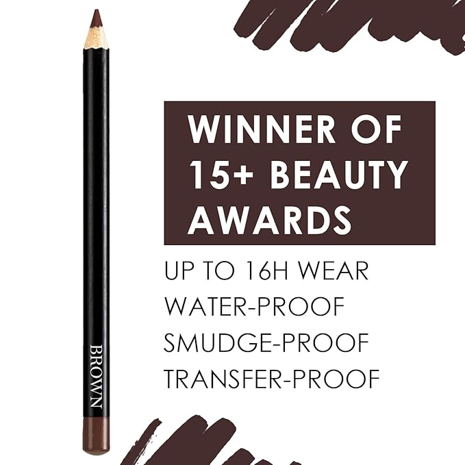 Vera Moore Slim Eye Liner Pencil, Smooth Formula, Hypoallergenic and Vegan, Smudge-Proof and Waterproof Application, Bold and Defined Lines Eyeliner, (0.05 Oz) (Brown Eyeliner)