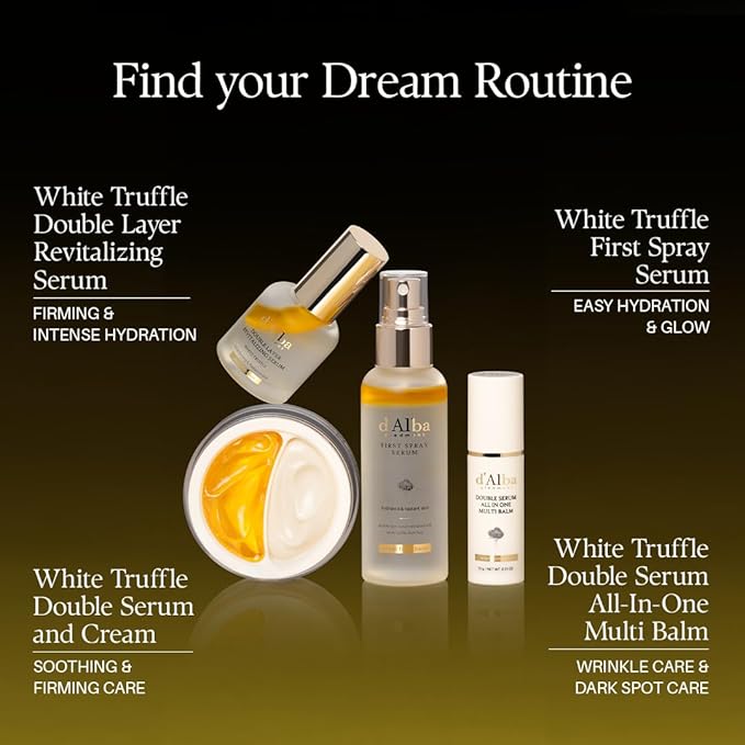 d'alba Piedmont Italian White Truffle Double Layer Revitalizing Serum (1.01 fl.oz), 100hr Hydration, Hyaluronic Acid and Centella Asiatica, Skin Firming and Tightening, Long-lasting Korean Skin Care