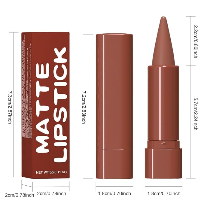 Sienna Gradient Matte Lipstick Crayon Lip Liner pencil for Women, Flawless Contour Gradual Ombre Effect lip Pencil, Long Lasting Waterproof Smudge Proof Lipstick Pencil 04#