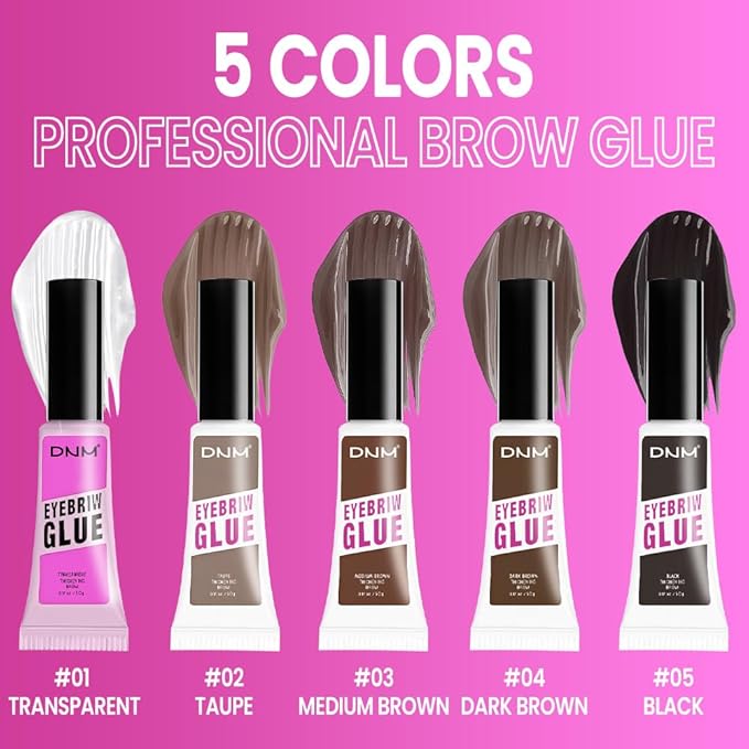 Kaely PROFESSIONAL MAKEUP Brow Glue, Tinted Eyebrow Gel, Eyebrow Mascara Waterproof, gel para cejas a prueba de agua, Eye Brow Fast Sculpt, Vegan & Cruelty-Free, 2Pcs-04 Dark Brown
