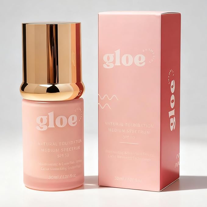 Gloe Cosmetics - Gloe Match Foundation 4 in 1, Medium Spectrum, Hydrating Color Changing Foundation Makeup Liquid - Longwearing & Waterproof for Sport, Dancing -1.01FL.OZ(Natural Color)