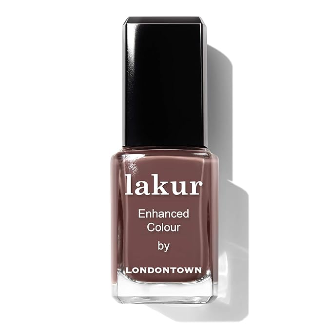 LONDONTOWN lakur Nail Polish - Chip-Resistant, Non-Toxic, Conditions & Hydrates Nails | Glossy Creamy Brown, Natural Charm, .40 fl oz