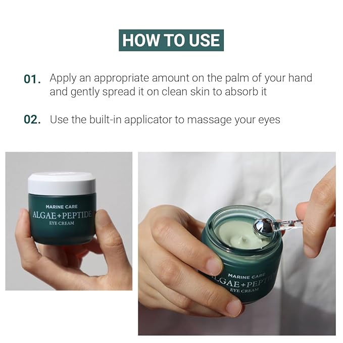 HEIMISH Marine Care Eye Cream 1.01fl.oz/30ml, Anti Aging Under Eye Cream, Rich Hydrating Formula with Peptides, Niacinamine for Dark Circles, Puffiness & Wrinkles, Korean Skincare