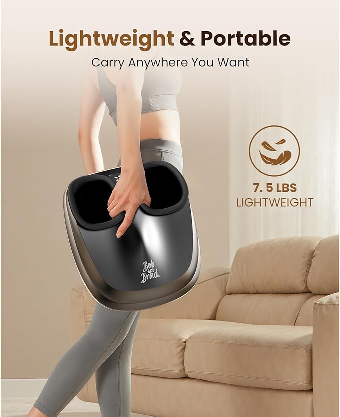 BOB AND BRAD Foot Massager with Heat,Shiatsu Deep Kneading Electric Feet Massager Machine for Plantar Fasciitis, Men Size 12