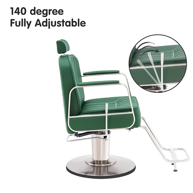 BarberPub Salon Chair for Hair Stylist, All Purpose Hydraulic Barber Styling Chair, Beauty Spa Equipment 8548 (Green)