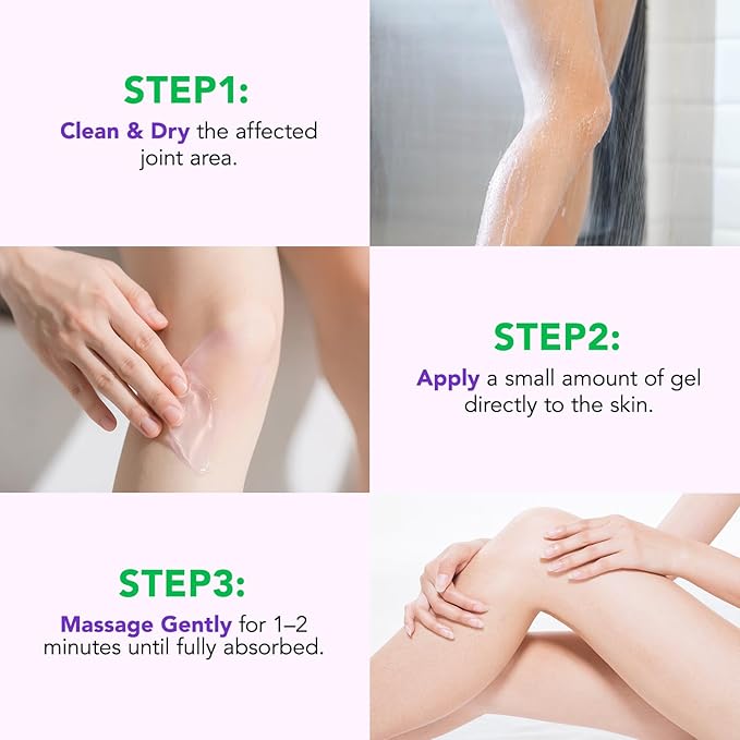 2 Pack Joint Massage Purple Gel, Soothing Massage Cream for Joint Activities, Muscle, Knees, Lumbar, Neck, Back, Hands/Feet, Light-Weight & Easliy Spread for Post-Workout, Long-time Sitting|3.53Oz