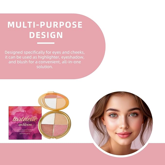 Glowjiu Glow Gallery Eye and Cheek Palette for Eyeshadow Makeup, Makeup Palettes Contour Kit, Shimmer Glow Face Palette for Women, Natural Glow Contour Powder, Gentle on Skin, Durable and Stable