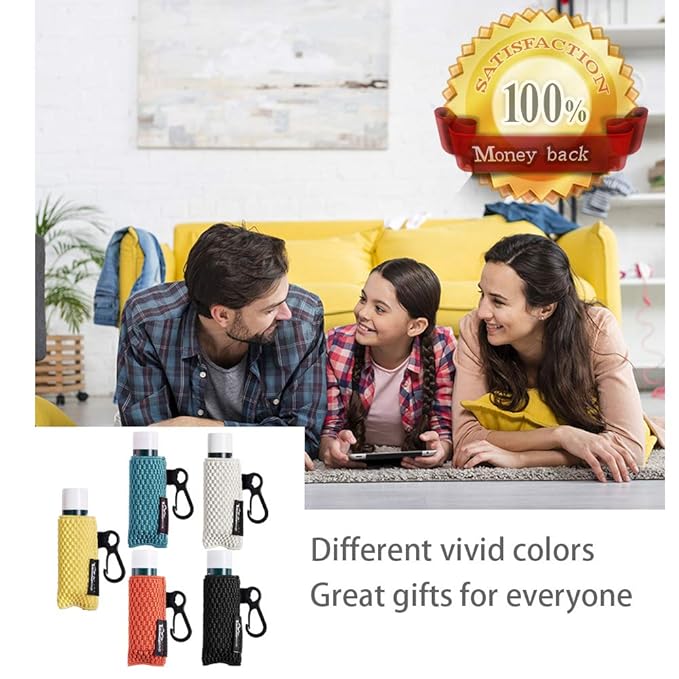 WK IEASON Lip Balm Holder Keychain 5pcs Black Clip on Chapstick Lipstick Keychain Sleeves Holder Pouch Tight-Knit Elastic Lip balm Holder