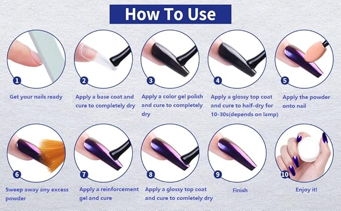 Artdone 16 Jars Chrome Nail Pearl Powder Silver and Gold Mirror Iridescent Aurora Metallic Nail Pigment Pearlescent Mermaid Pigment Pearl Dust Kit, Nail Art Decoration, Acrylic Resin Craft