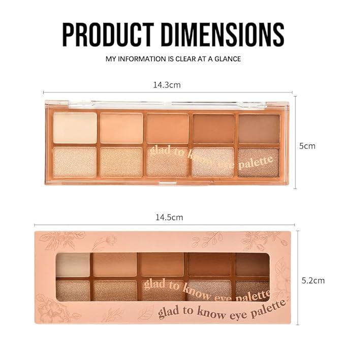 10 Colors Nude Brown Eyeshadow Palette – High Pigment Matte & Shimmer Eyeshadow Palette for Mature Women, Neutral Long-Lasting Waterproof Eye Makeup, Blendable & Cruelty-Free Silky Texture 02#