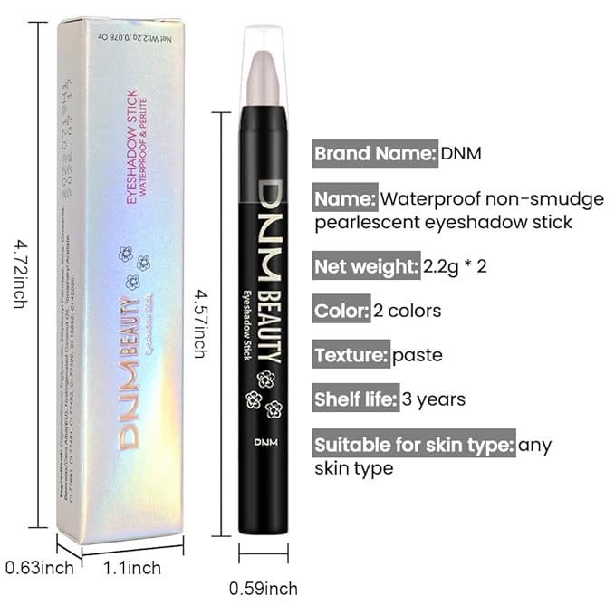 evpct 2Pcs Cream Eyeshadow Sticks Set for Eyes Waterproof, Taupe Shimmer Matte Eye shadow Stick Pencil Pen Bulk sombras en crema para ojos 19+19