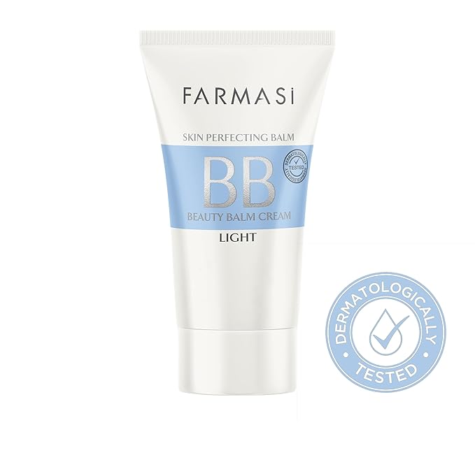 FARMASi Make Up BB Cream Beauty Balm, Full-Coverage Foundation, Concealer, Moisturizer BB Cream for All Skin Types, 1.7 fl. oz. / 50 ml (Light)