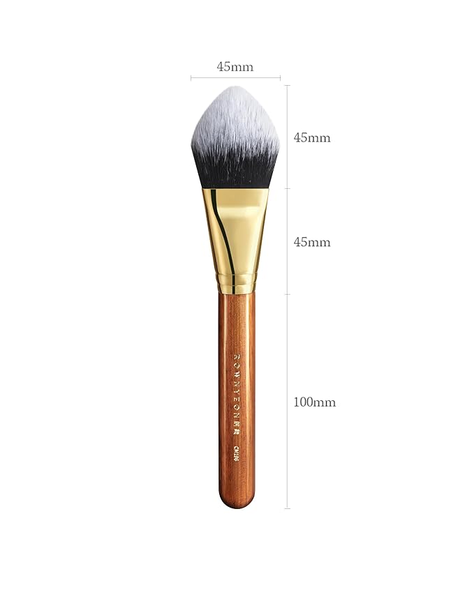 Desert Oak Series BloomFluff Powder Brush - 45mm Giant Heart-Shaped Face Brush for Setting Powder & Bronzer, Luxury Bubinga Handle (CM 196)