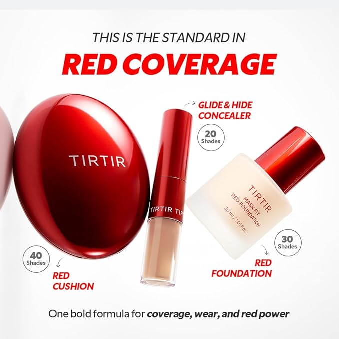 TIRTIR Mask Fit Red FoundationㅣLong Lasting Flawless Coverage, Energy Essence, Lightweight, Hydrating, Pore-Blurring, Breathable Satin Finish, Makeup, Radiant Skin, #39W Caramel, 1.01 Fl Oz