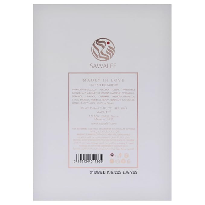 Swiss Arabian Sawalef Madly In Love - Luxurious Floral Body Spray for Women - Long-Lasting Body Mist with Litchi, Bergamot, Cedar, and Vanilla - 2.7 oz EDP Spray