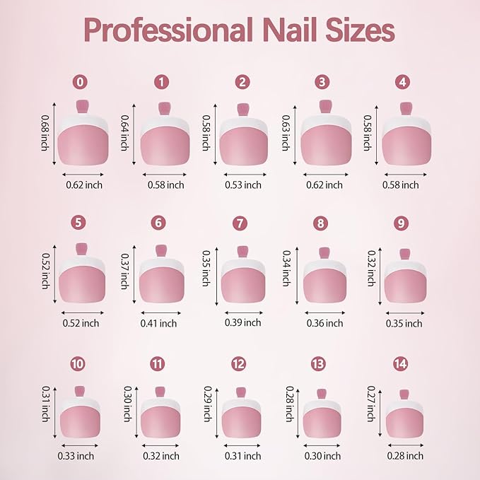Misssix French Tip Press on Toe Nails, 150Pcs Pink White French Square Toe Nail Tips, Soft Gel False Toenail, Acrylic Soak off Fake Toe Nails for Women Nail Art DIY 15 Sizes