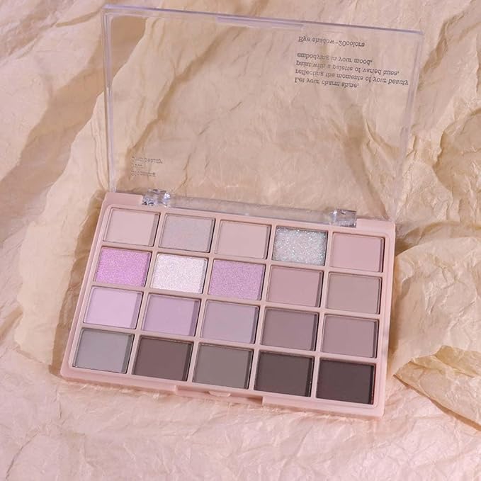 20Colors Nude Light Pink Purple Basics Matte Eyeshadow Palette,Eye Shadow Travel Makeup Palette all in one Long Lasting Waterproof,Great for Travel Gift Kit