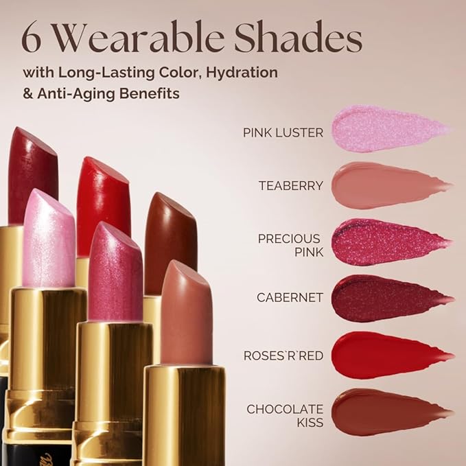 Essence Of Argan Pink & Teaberry Lipstick Set Deep Moisturizing, Long Lasting Lip Care with Pure Argan Oil and Shea Butter