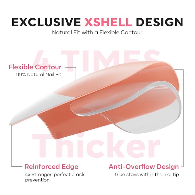 modelones Press on Nails, 150 Pcs French Tip Press on Nails, NailBoxie Brown Short Almond Nail Tips, Soft Gel Nail Tips, Ideal for Wedding, Party, Daily DIY Nail, 15 Sizes (S)