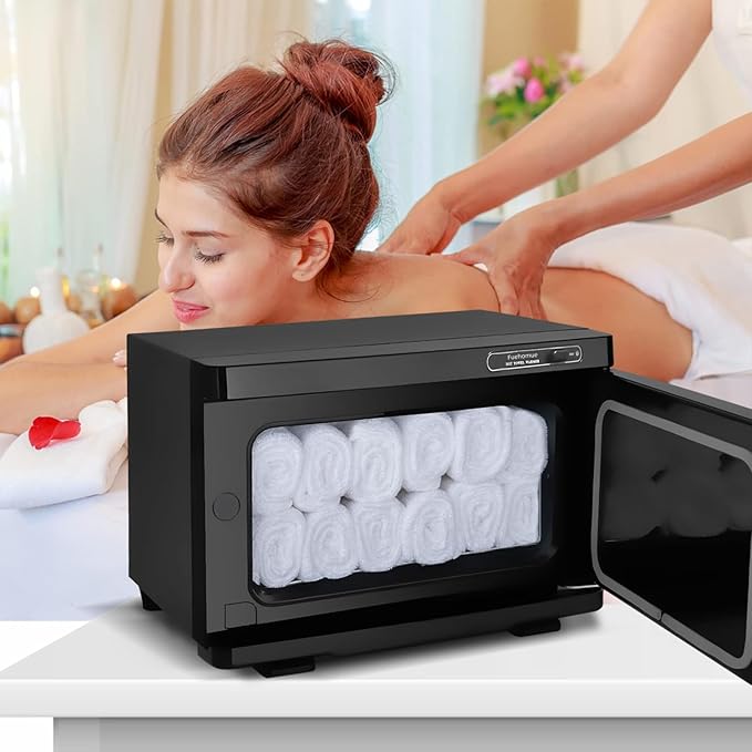 Hot towel warmer, 8L Towel Warmer Spa, Professional Towel Warmer for Facial, Small Towel warmer caddy for Salon, Spa, Black