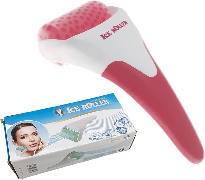 Ice Roller for Face,Cold Facial Massager for Eye Puffiness,Skin Care Tools for Migraine Relief and Blood Circulation (Red)