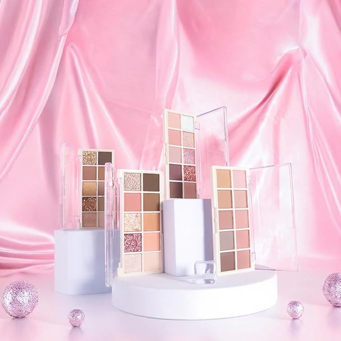 Ten Color Matte Shimmer Eyeshadow Makeup Palette,Orange Smoky Red Dark Golden & Nude Brown Pink Dark Brown 10 Color Series Powder Eye Shadow,Daily Makeup Eyeshadow,Easy to Carry,Vegan&Cruelty-Free 02#