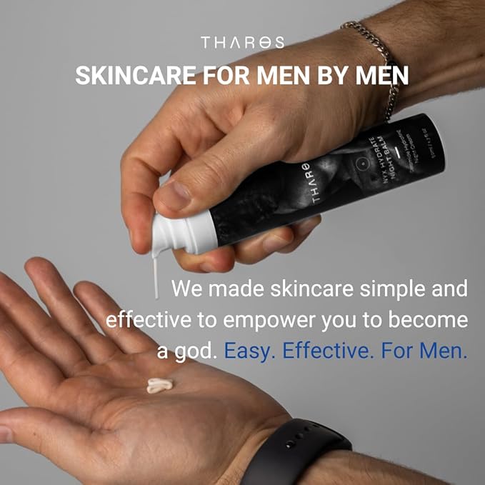 THAROS Men's Hyaluronic Acid Face Cream, Moisture Guard, Hydrating & Calming, 1.7 fl.oz, Natural Origin. Vegan. Normal & Dry Skin