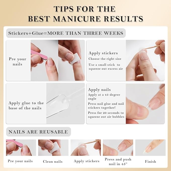 evpct Light Nude Pink Medium Oval Glossy Press on Nails for Women, Glossy Light Nude Pink Fake Nail with Glue Manicure Kit, Soft Gel Full Cover Reusable Stick Glue on Acrylic False Nails Perfectly Fit