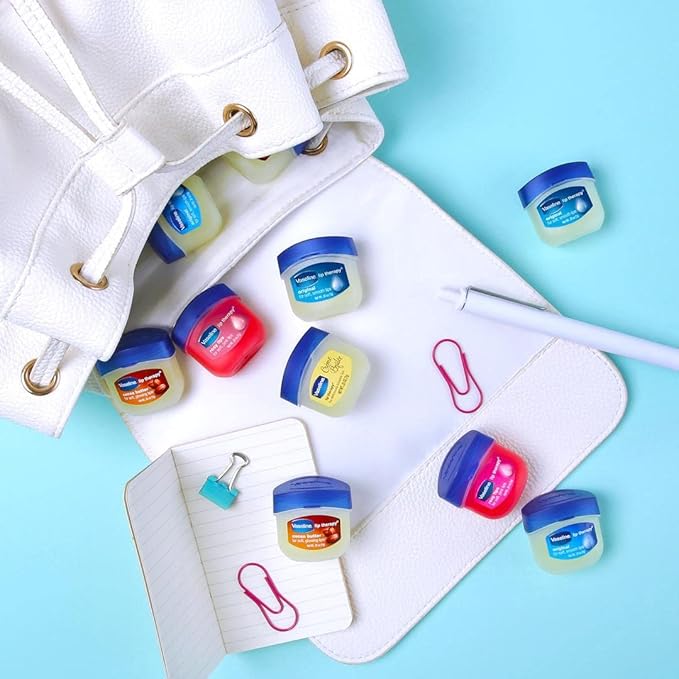 Vaseline Lip Therapy Cocoa Butter 6-Pack – Mini Lip Balms for Soft, Glowing Lips, 0.25 Oz Ea